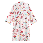 「岛屿风」日系睡裙，女夏纯棉纱布长袖，宽松m睡袍日式浴袍和服睡衣