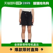 香港直邮潮奢 AGOLDE 女士黑色 Criss Cross 牛仔短裙