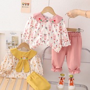 1-4岁女宝宝套装秋装洋气女童装，韩版婴儿小童衣服3公主春秋两件套
