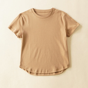 出口加拿大高端埃及比马棉100%纯棉，圆领短袖t恤女夏设计(夏设计)感小众