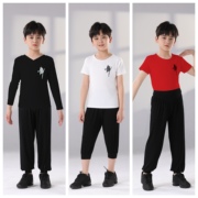 男童舞蹈练功服套装儿童拉丁舞，服装少儿中国舞，长袖男孩形体考级服