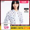 LILY2022夏女装可爱独角兽设计感小众优雅飘带宽松垂感雪纺衫