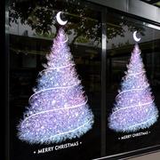 静电贴圣诞节玻璃门贴店铺橱窗窗花圣诞老人场景布置元旦窗贴画