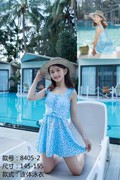 俊飞儿童泳衣女孩女童，连体泳衣可爱中大童，韩国学生裙式平角游泳衣