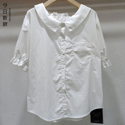 YRBG2255欧洲站夏韩版娃娃领短袖休闲气质衬衫上衣女