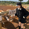 宠粉回馈马西西(马西西)微胖大码毛呢小香风，格子套装女上衣短裤两件套