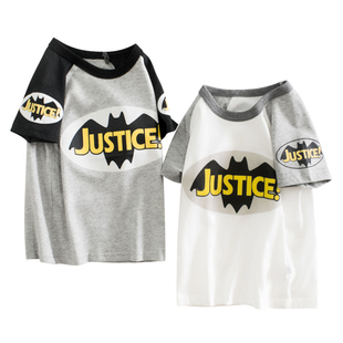 男童短袖t恤纯棉薄洋气蝙蝠，宝宝圆领上衣，2023夏季童装儿童潮