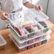 分格厨房保鲜盒冷藏食品，收纳盒透明置物盒盖子，桌面杂物防尘整理盒