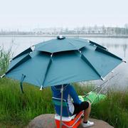 双层大伞防雨加厚垂钓伞钓鱼伞雨伞夏季金属遮阳便携式可调节折叠