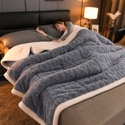 冬季保暖塔芙绒双层毛毯羊羔绒盖毯休闲午睡毯加厚法莱绒毯子