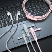 安卓苹果耳机保护套线适用OPPO华为VIVO小米缠绕线防折断保护线缆