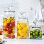 玻璃密封罐透明厨房食品，杂粮收纳盒茶叶创意储物罐蜂蜜，柠檬瓶子