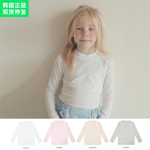 锦小和和 bien韩国童装女童长袖t恤2024春儿童纯棉圆领打底衫