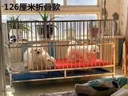 不锈钢狗笼子可折叠展示笼展台宠物狗跑床产床中大型犬小型犬直播