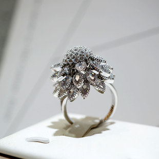 韩国轻奢开口网红镀金夸张戒指女时尚个性潮人装饰品水晶锆石指环