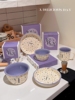 小陶器紫茉樱草系列餐具陶瓷，餐盘米饭碗面碗家用菜盘马克杯早餐盘
