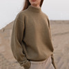MOIA毛衣羊毛羊绒针织衫女韩国设计感小众半高领套头深灰色