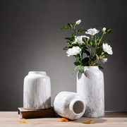 现代简约大理石纹落地陶瓷花瓶，干花插花摆件，客厅北欧风格家居摆设