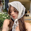 法式蕾丝三角巾女夏季甜美可爱头巾度假拍照发带森系绑包百搭头饰