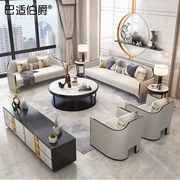 新中式沙发轻奢客厅禅意现代简约别墅家具小户型实木布艺沙发组合