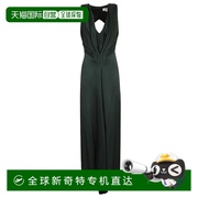 自营victoria beckham触觉绉纱缎面晚礼服-绿色 美国奥莱直发