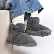 真皮儿童雪地靴女童鞋子，冬季短男童靴子宝宝，加绒加厚保暖棉鞋
