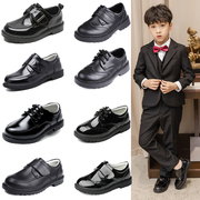 男童皮鞋黑色真皮软底表演男孩英伦风鞋大童单鞋演出学生儿童