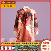中式拜年服改良国风汉服儿童，旗袍中大童，水貂绒毛衣裙子女童连衣裙