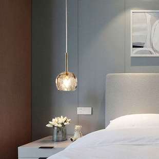 卧室床头吊灯水晶灯餐厅客厅吧台，北欧后现代小吊灯现代简约吊线灯