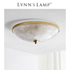 Lynn's 立意 美式吸顶灯卧室客厅全铜书房复古日式led玻璃吸顶灯