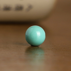 9.2mm远廷原矿绿松石散珠单颗号高瓷蓝绿干净单珠圆珠配饰配珠4