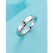 莫桑石戒指(石戒指)男士个性s925纯银情侣结婚指环，礼物光面钻戒情人节