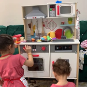 儿童木制仿真大号欧式厨房过家家做饭煮饭白色，厨具套装亲子玩具