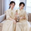 中式伴娘服女2024姐妹团婚礼服国风旗袍显瘦秀禾伴娘裙小个子