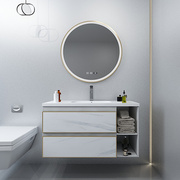 汉摩岩板浴室柜卫生间，洗漱台洗脸面盆洗手池智能，卫浴柜圆形镜柜