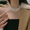 短款复古时尚赫本风多层珍珠，项链女项圈，choker颈链锁骨链配饰