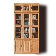 柏家信全实木书柜书架柏木带玻璃门书橱转角储物柜现代简约中式书