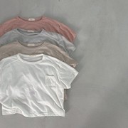 韩国进口婴幼童装简约舒服纯棉短袖T恤儿童夏季薄款圆领打底衫