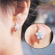 小巧精致s925纯银耳环可爱女雪花，耳扣小耳圈耳钉，韩国耳饰品防过敏