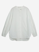 法式圆领衬衫内搭打底衫2024女长袖设计感白色，捏褶上衣春秋季