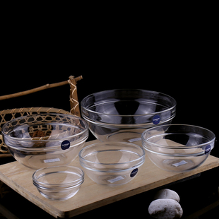 乐美雅玻璃钢化碗和面盆打蛋盆蛋糕烘焙盆透明家用沙拉碗料理小碗