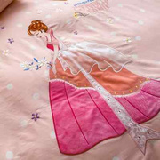 儿童床品四件套女孩纯棉粉色公主风卡通女童被套床单床笠定制