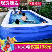 儿童充气游泳池超大号成人加厚家用婴儿游泳桶bb户W外大型小孩折