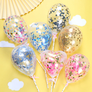 创意生日蛋糕装饰气球透明圆片，气球ins风派对，甜品台装饰摆件插旗