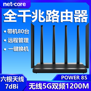 磊科无线路由器power8s全千兆网口5g双频1200m中继，wifi家用大功率，穿墙王600m光纤高速智能p8s四天线管理