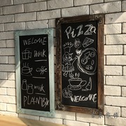 工业复古做旧酒吧咖啡馆店铺装饰品实木质大黑板壁饰挂饰墙饰黑板