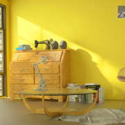 纯色墙纸现代简约环保无纺布卧室，柠檬黄素色客厅，橙黄色亮黄色壁纸