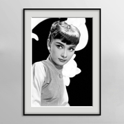 奥黛丽赫本海报装饰画黑白人物摄影艺术复古餐厅美女服装店挂壁画