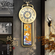 新中式轻奢挂表网红钟表挂钟客厅家用时尚艺术时钟挂墙高端石英钟