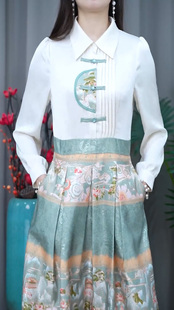 新中式国风套装女春季时尚气质，名媛高档显瘦遮肚马面裙两件套